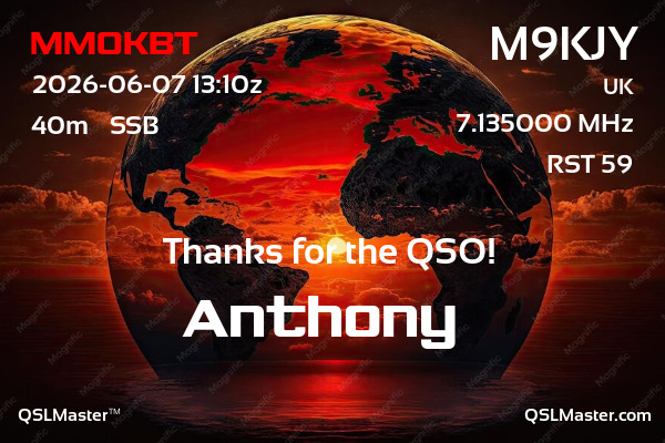 QSL Master Card for M9KJY QSO with MM0KBT