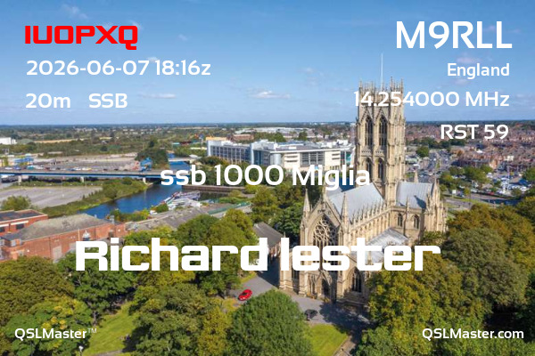 QSL Master Card for M9RLL QSO with IU0PXQ