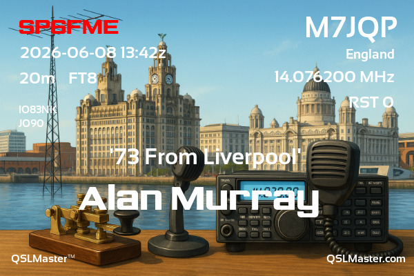 QSL Master Card for M7JQP QSO with SP6FME