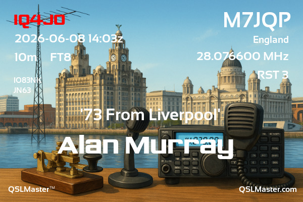 QSL Master Card for M7JQP QSO with IQ4JO