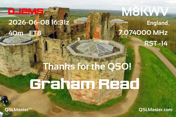 QSL Master Card for M8KWV QSO with DJ2MS