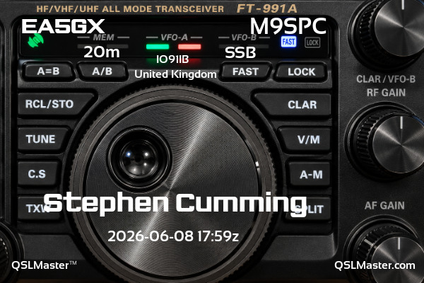 QSL Master Card for M9SPC QSO with EA5GX