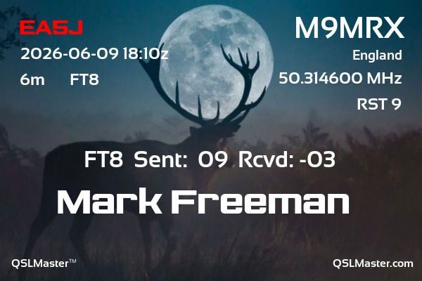 QSL Master Card for M9MRX QSO with EA5J