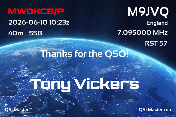 QSL Master Card for M9JVQ QSO with MW0KCB/P