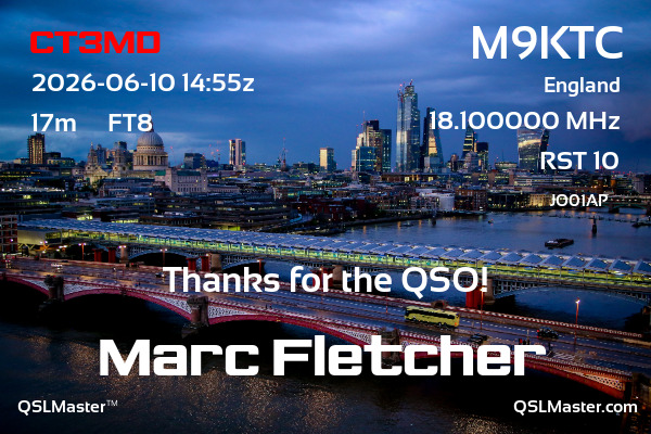 QSL Master Card for M9KTC QSO with CT3MD