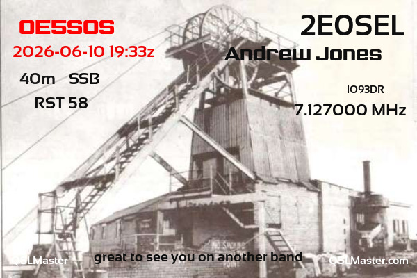 QSL Master Card for 2E0SEL QSO with OE5SOS