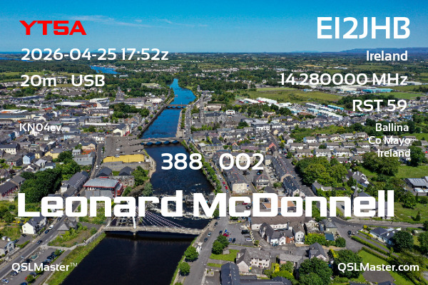 QSL Master Card for EI2JHB QSO with YT5A
