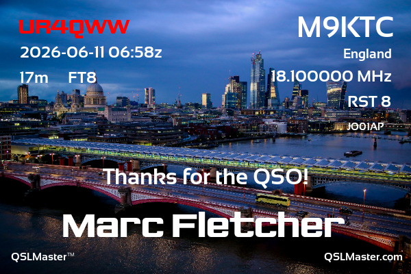 QSL Master Card for M9KTC QSO with UR4QWW