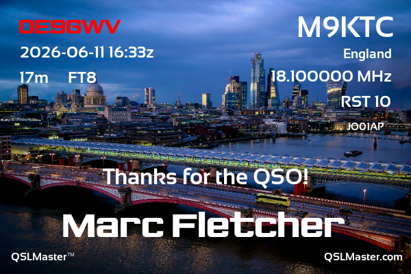 QSL Master Card for M9KTC QSO with OE9GWV