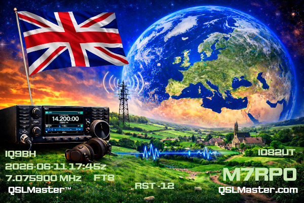 QSL Master Card for M7RPO QSO with IQ9BH