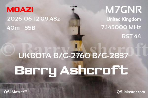 QSL Master Card for M7GNR QSO with M0AZI