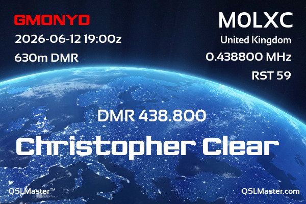 QSL Master Card for M0LXC QSO with GM0NYD