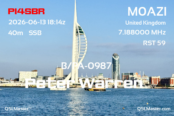 QSL Master Card for M0AZI QSO with PI4SBR