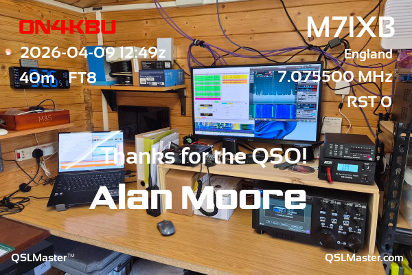 QSL Master Card for M7IXB QSO with ON4KBU