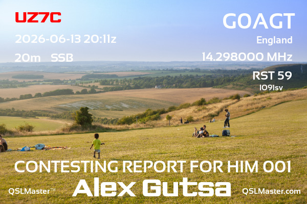 QSL Master Card for G0AGT QSO with UZ7C