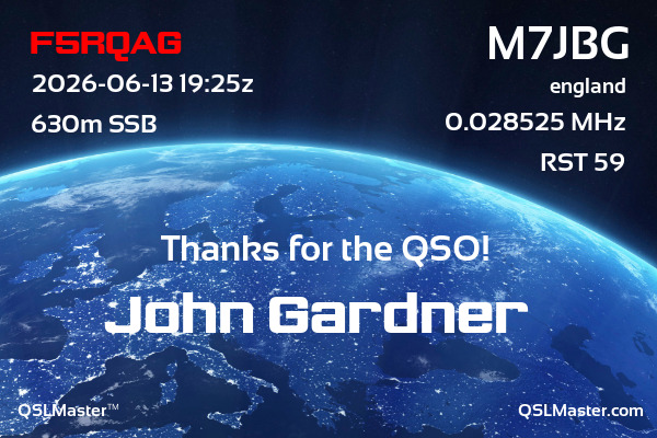 QSL Master Card for M7JBG QSO with F5RQAG