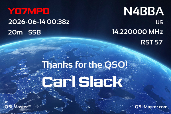 QSL Master Card for N4BBA QSO with YO7MPD