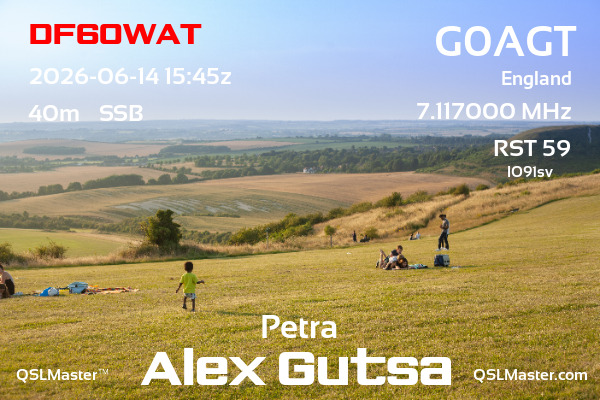 QSL Master Card for G0AGT QSO with DF60WAT