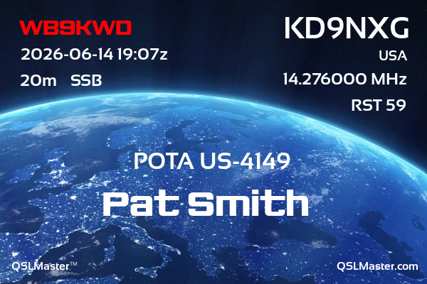 QSL Master Card for KD9NXG QSO with WB9KWD