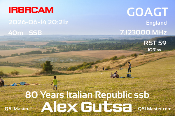 QSL Master Card for G0AGT QSO with IR8RCAM