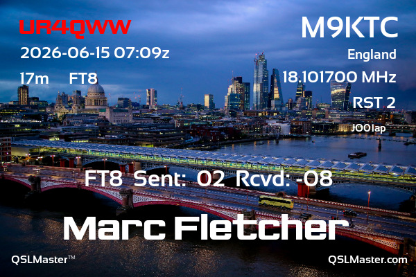 QSL Master Card for M9KTC QSO with UR4QWW