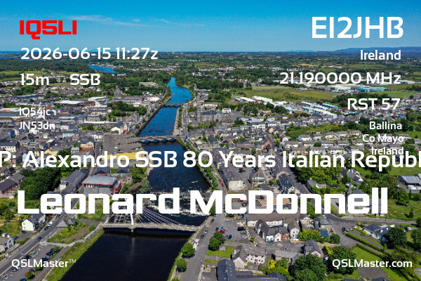 QSL Master Card for EI2JHB QSO with IQ5LI