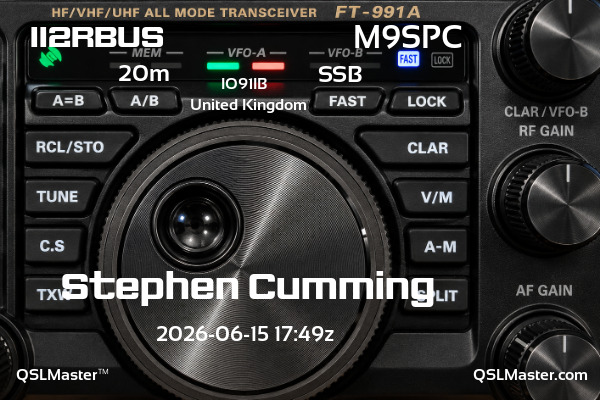 QSL Master Card for M9SPC QSO with II2RBUS