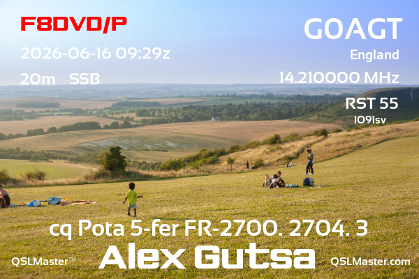 QSL Master Card for G0AGT QSO with F8DVD/P