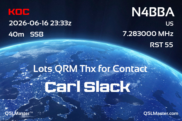 QSL Master Card for N4BBA QSO with K0C