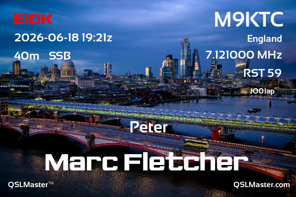 QSL Master Card for M9KTC QSO with EI0K