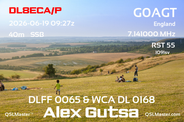 QSL Master Card for G0AGT QSO with DL8ECA/P