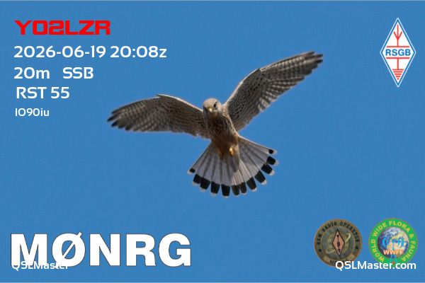 QSL Master Card for M0NRG QSO with YO2LZR
