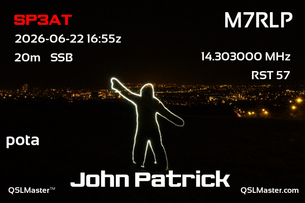 QSL Master Card for M7RLP QSO with SP3AT