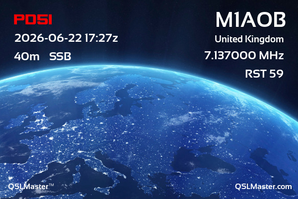 QSL Master Card for M1AOB QSO with PD5I