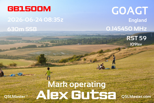 QSL Master Card for G0AGT QSO with GB1500M