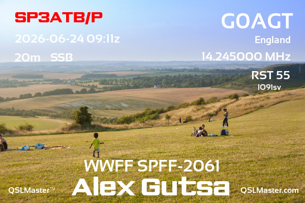 QSL Master Card for G0AGT QSO with SP3ATB/P