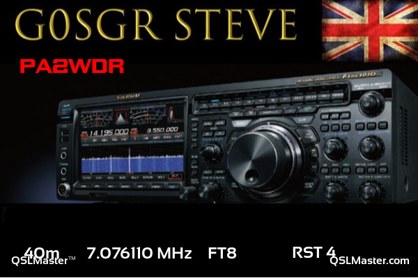 QSL Master Card for G0SGR QSO with PA2WDR