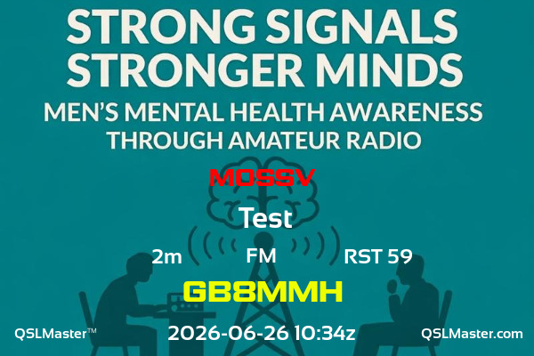 QSL Master Card for GB8MMH QSO with M0SSV