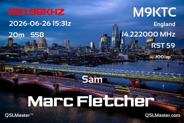 QSL Master Card for M9KTC QSO with GB198KHZ