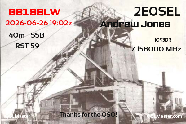 QSL Master Card for 2E0SEL QSO with GB198LW