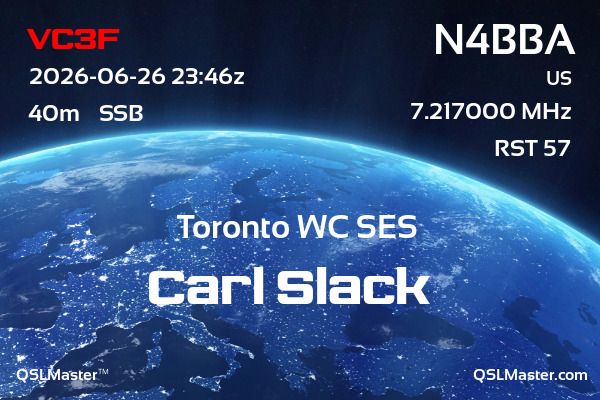 QSL Master Card for N4BBA QSO with VC3F