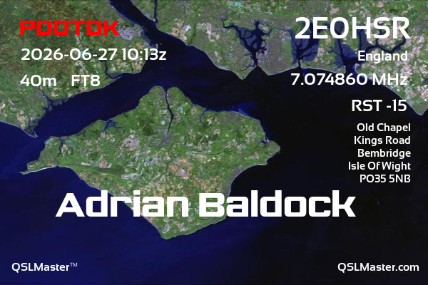 QSL Master Card for 2E0HSR QSO with PD0TDK