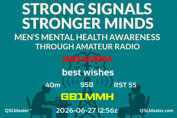 QSL Master Card for GB1MMH QSO with GB1500M