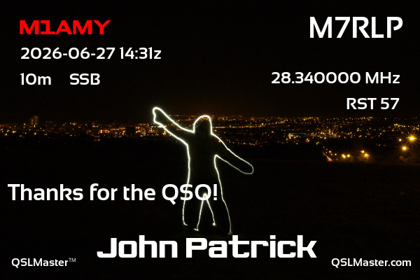 QSL Master Card for M7RLP QSO with M1AMY