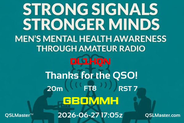 QSL Master Card for GB0MMH QSO with DL1HQN