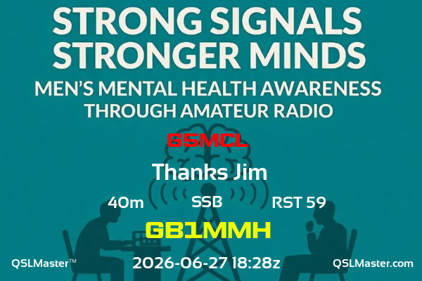 QSL Master Card for GB1MMH QSO with G5MCL
