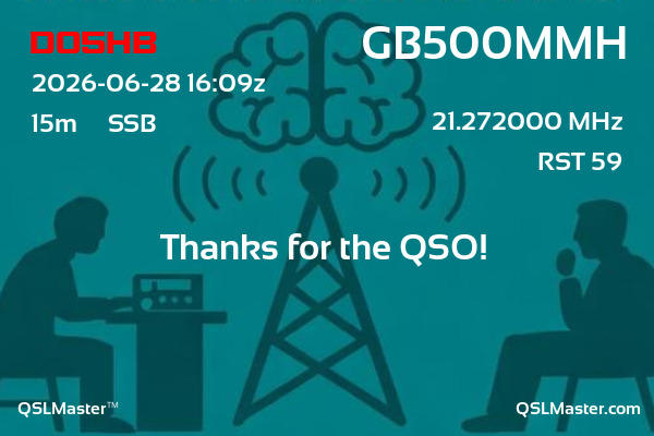 QSL Master Card for GB500MMH QSO with DO5HB