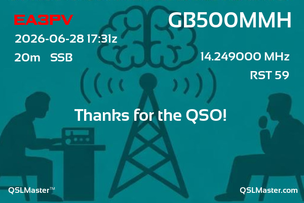 QSL Master Card for GB500MMH QSO with EA3PV