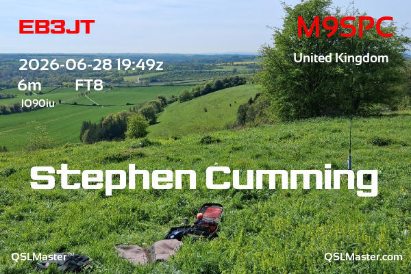 QSL Master Card for M9SPC QSO with EB3JT