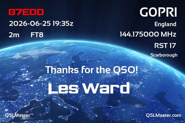 QSL Master Card for G0PRI QSO with G7EDD